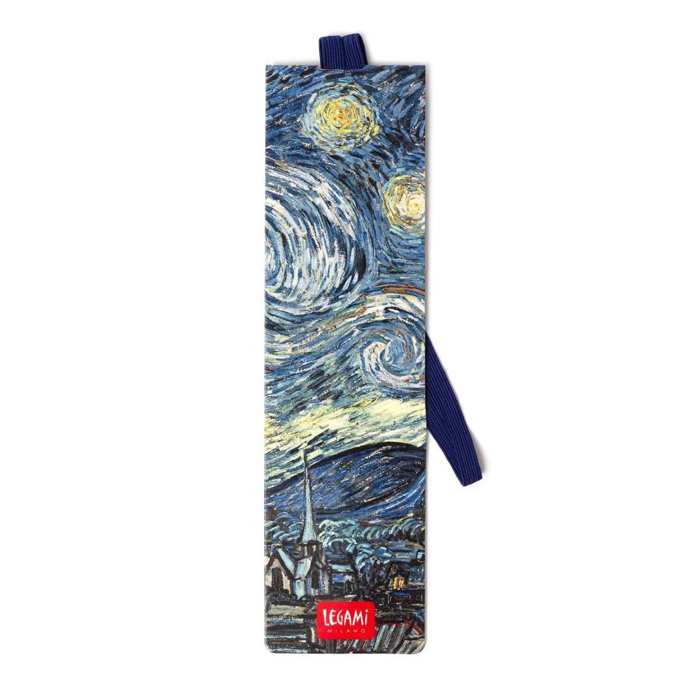 Bokmärke i papp med elastisk ögla, van Gogh