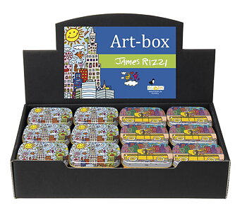 Art-boxes, James Rizzi, Bordsdisplay med 36 st., TEMA-produkt