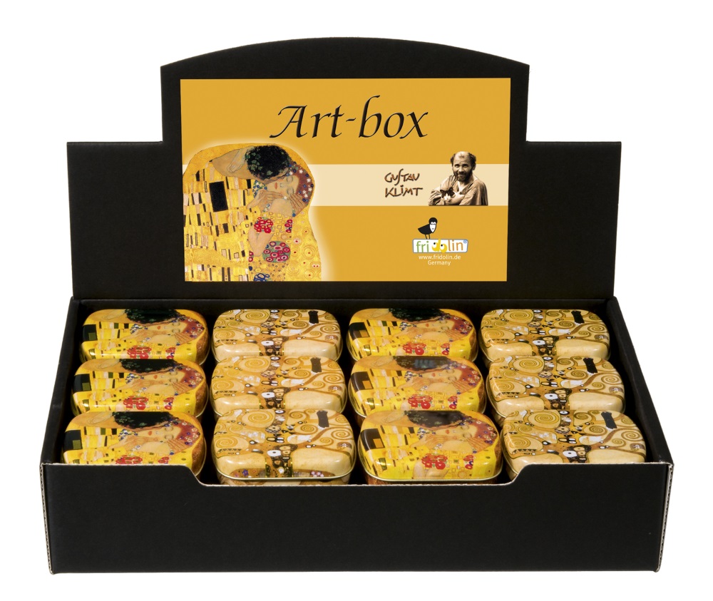 Art-boxes, Gustav Klimt, Borddisplay med 36 stk. TEMA-produkt