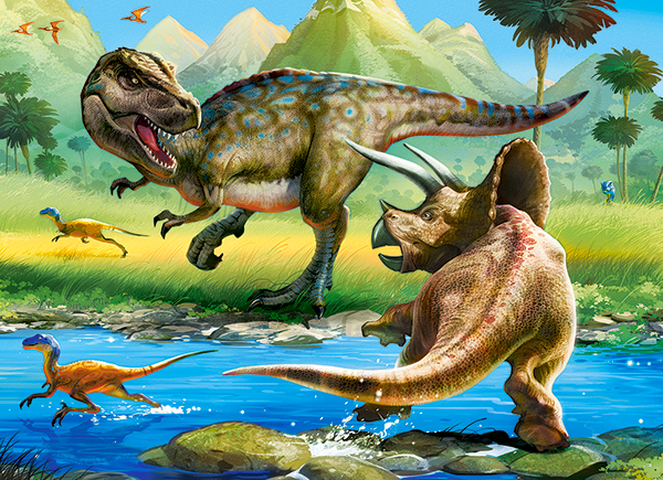 Tyrannosaurus vs Triceratops, 70-bitarspussel (B-070084)