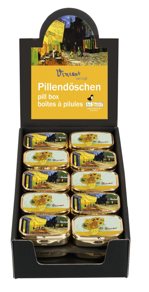 Pilleæsker med spejl, Vincent van Gogh, Borddisplay med 30 stk. 