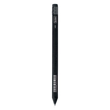 Black pencil, svart blyertspenna med suddgummi