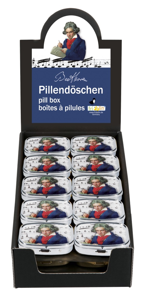 Pilleæsker med spejl, Ludwig van Beethoven, Borddisplay med 30 stk. TEMA-produkt