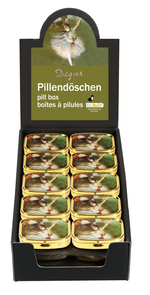 Pilleæsker med spejl, Edgar Degas, Borddisplay med 30 stk. TEMA-produkt