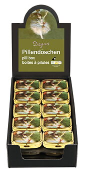 Pilleæsker med spejl, Edgar Degas, Borddisplay med 30 stk. TEMA-produkt