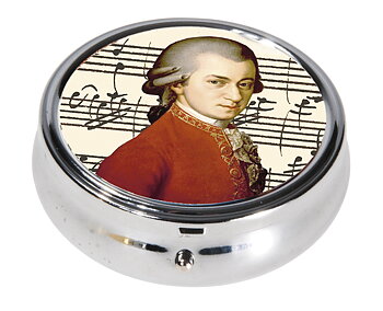 Rund pilleæske med spejl, stor, Wolfgang Amadeus Mozart TEMA-produkt