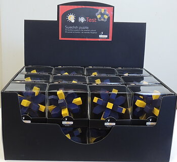 Bambu-3D-pussel, färgade, Swedish Puzzle, Bordsdisplay med 24 st.