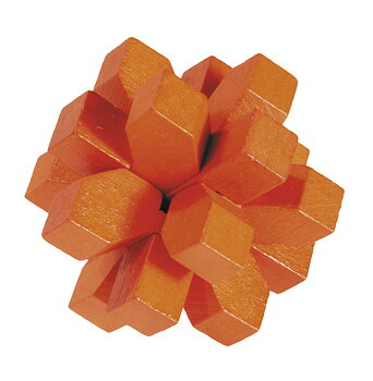 Træ-3D-puslespil, Krystal, orange, Sværhedsgrad 4/5