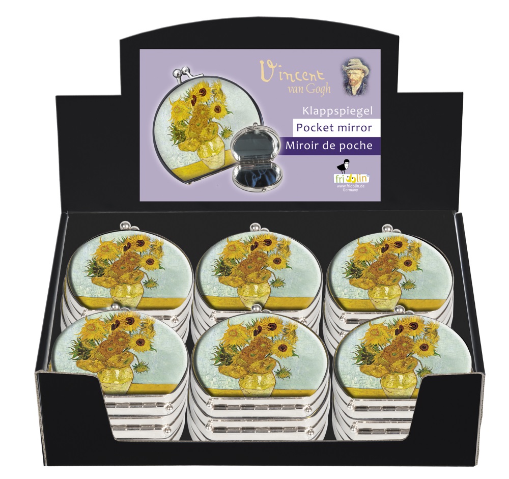 Sminkespejle, stofbeklædte, Vincent van Gogh, Borddisplay med 18 stk. TEMA-produkt