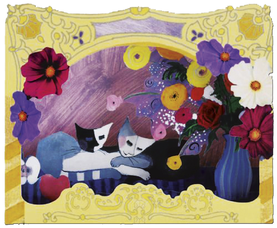 3D-kort, Två sovande katter, Rosina Wachtmeister (37300004/67204)