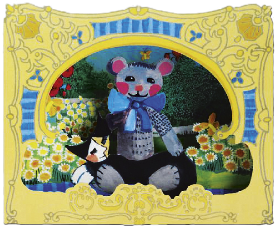 3D-kort, Nallebjörn och katt, Rosina Wachtmeister (37300005/67205)