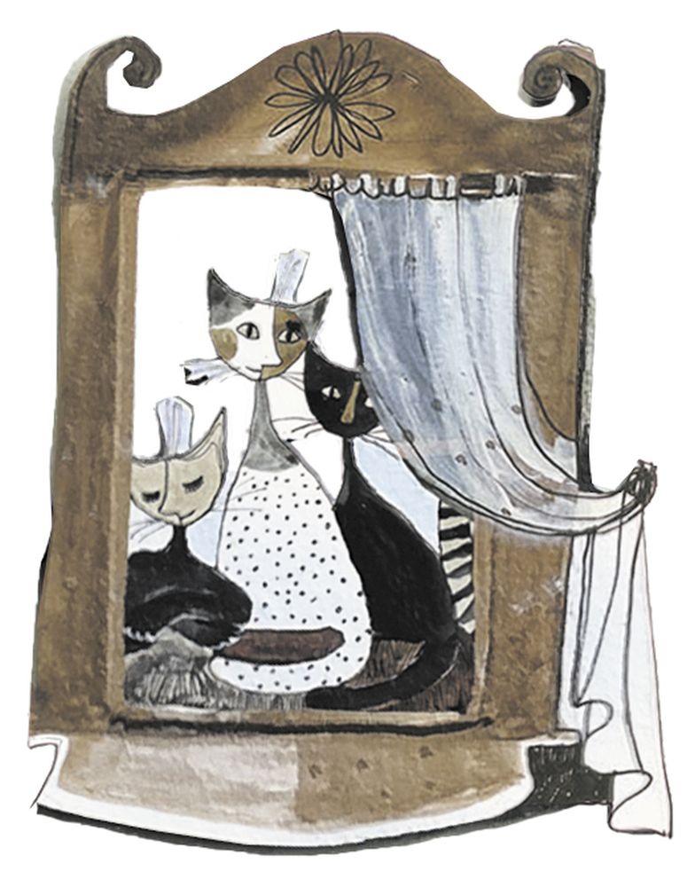 Magnet MDF, Rosina Wachtmeister, Cats Sepia, Vindue
