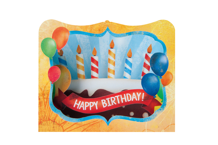 3D-kort, Happy Birthday lys (0457)