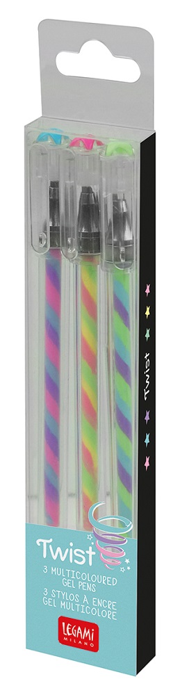 Twist pen, multifärgad gelpenna, sæt med 3 stk