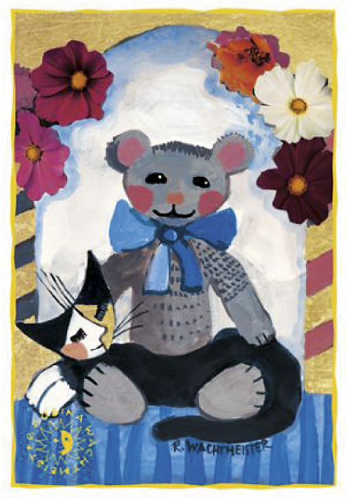 Dobbeltkort med kuverter, Bamse og kat, Rosina Wachtmeister (33007008/67008)