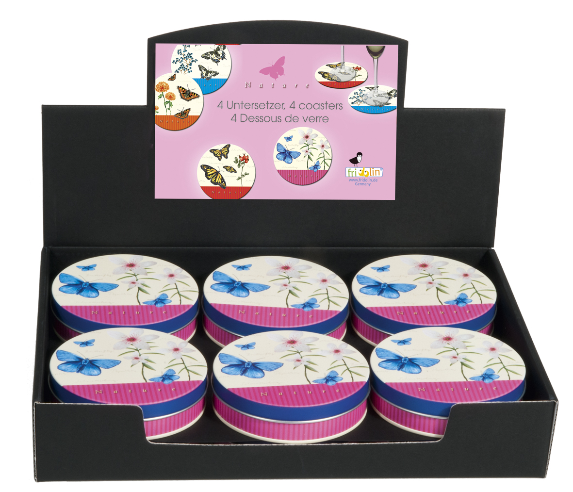 Glasunderlägg, Nature Fun, Bordsdisplay med 12 burkar, TEMA-produkt