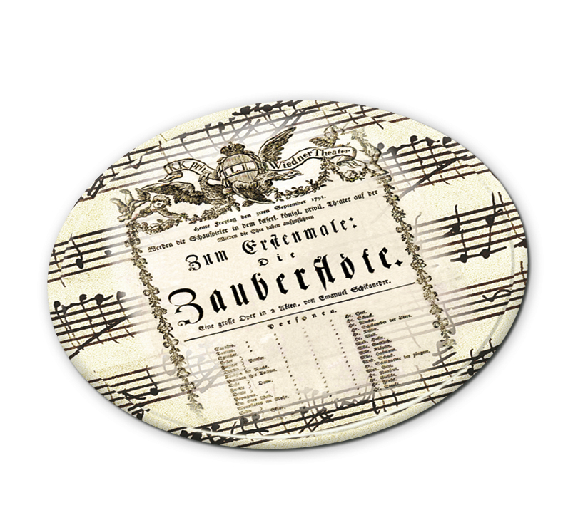 Glasunderlag, Wolfgang Amadeus Mozart, dåse med 4 stk. TEMA-produkt - 3