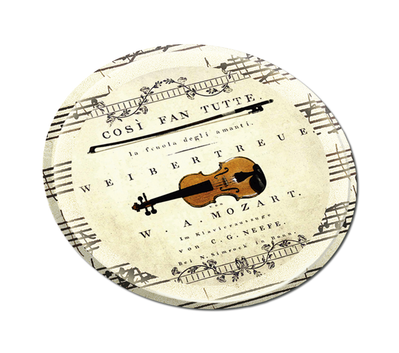 Glasunderlag, Wolfgang Amadeus Mozart, dåse med 4 stk. TEMA-produkt - 4