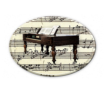 Glasunderlag, Wolfgang Amadeus Mozart, dåse med 4 stk. TEMA-produkt