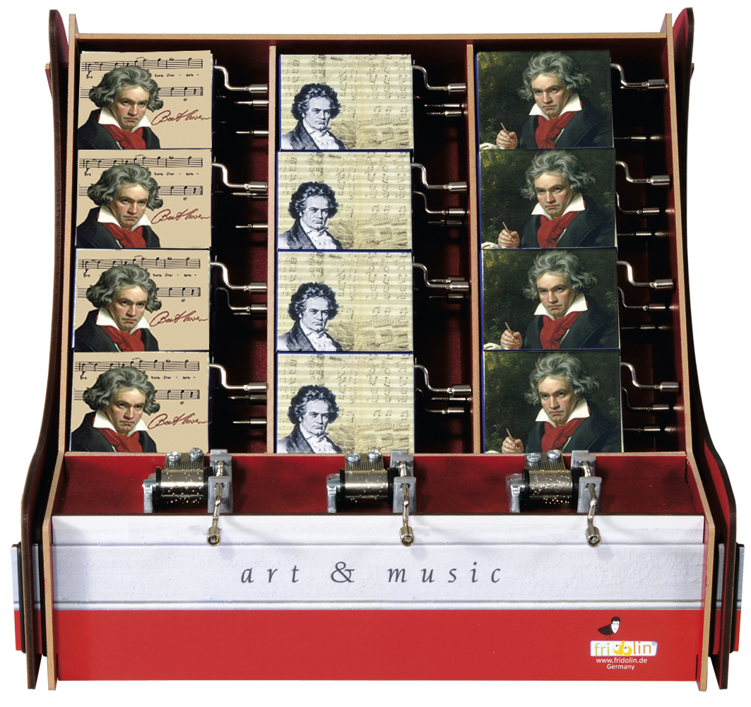 Speldosor, Art & Music Box-display, Ludwig van Beethoven, Bordsdisplay med 36 st.+3 st. demo., TEMA-produkt