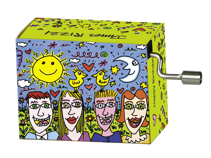 Spilledåse, Don´t Worry/Happy Birthday, James Rizzi TEMA-produkt