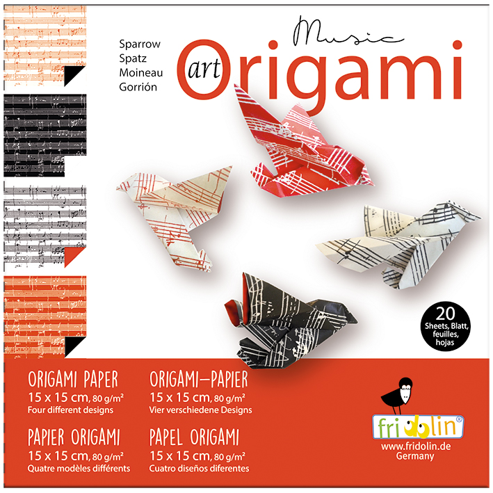 Art Origami, Music Notes, Sparrow, Sværhedsgrad: Normal
