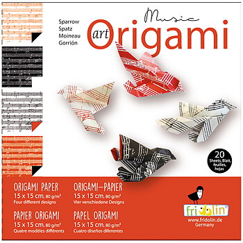 Art Origami, Music notes, Sparrow, Svårighetsgrad: Normal