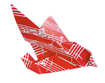 Art Origami, Music notes, Sparrow, Svårighetsgrad: Normal