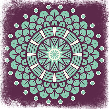 Marmorplatta, Lila med grön mandala