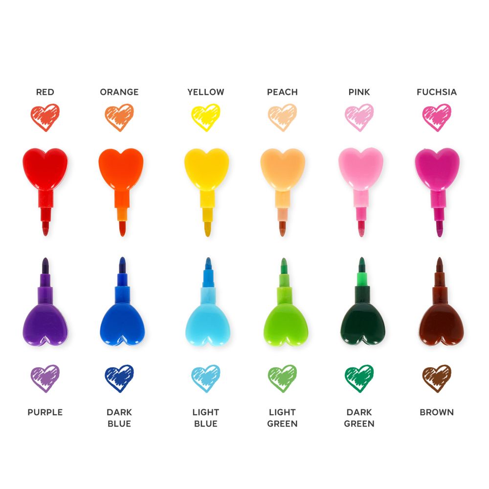 Stackable Crayons (12 stk.), Dream in colour, Heart - 3