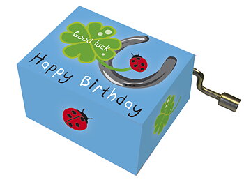 Spilledåser, Happy Birthday/"Happy Birthday", firkløver, hestesko og mariehøner