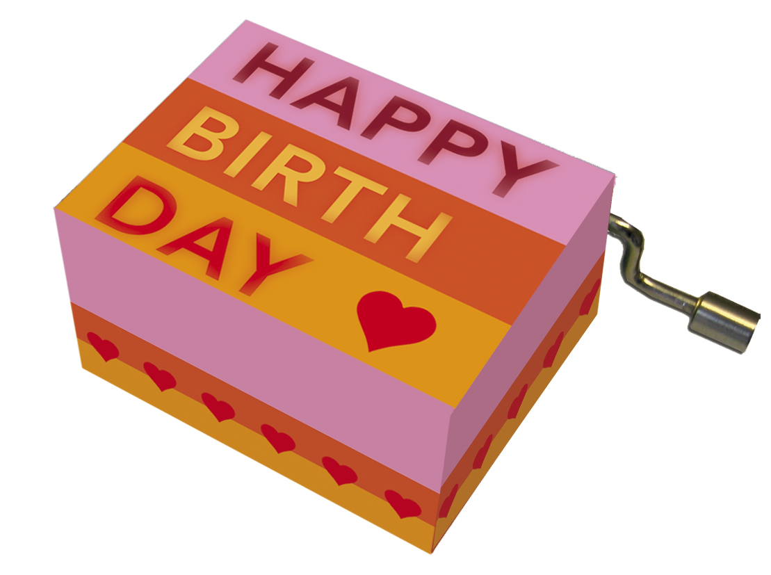 Speldosor, Happy Birthday/"Happy Birthday", ränder med hjärta