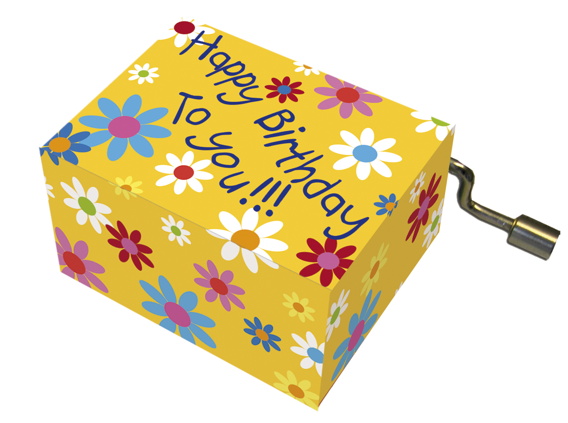 Spilledåser, Happy Birthday/"Happy Birthday to you",  blomster