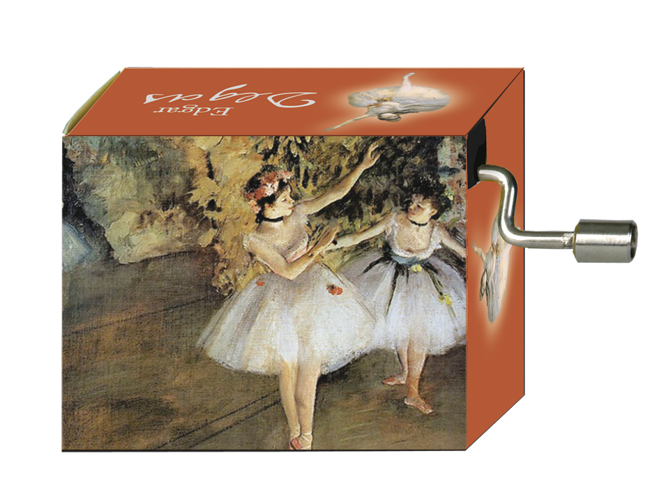 Spilledåse, Edgar Degas, to danserinder på scene/Tjajkovskij, Blomstervalsen  TEMA-produkt