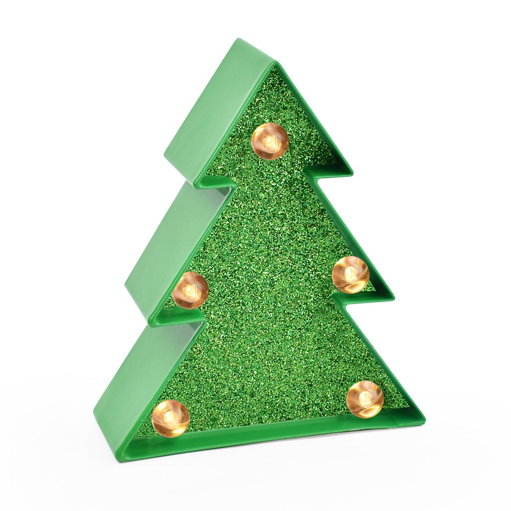 Mini Decorative Lights, Christmas Tree with glitter