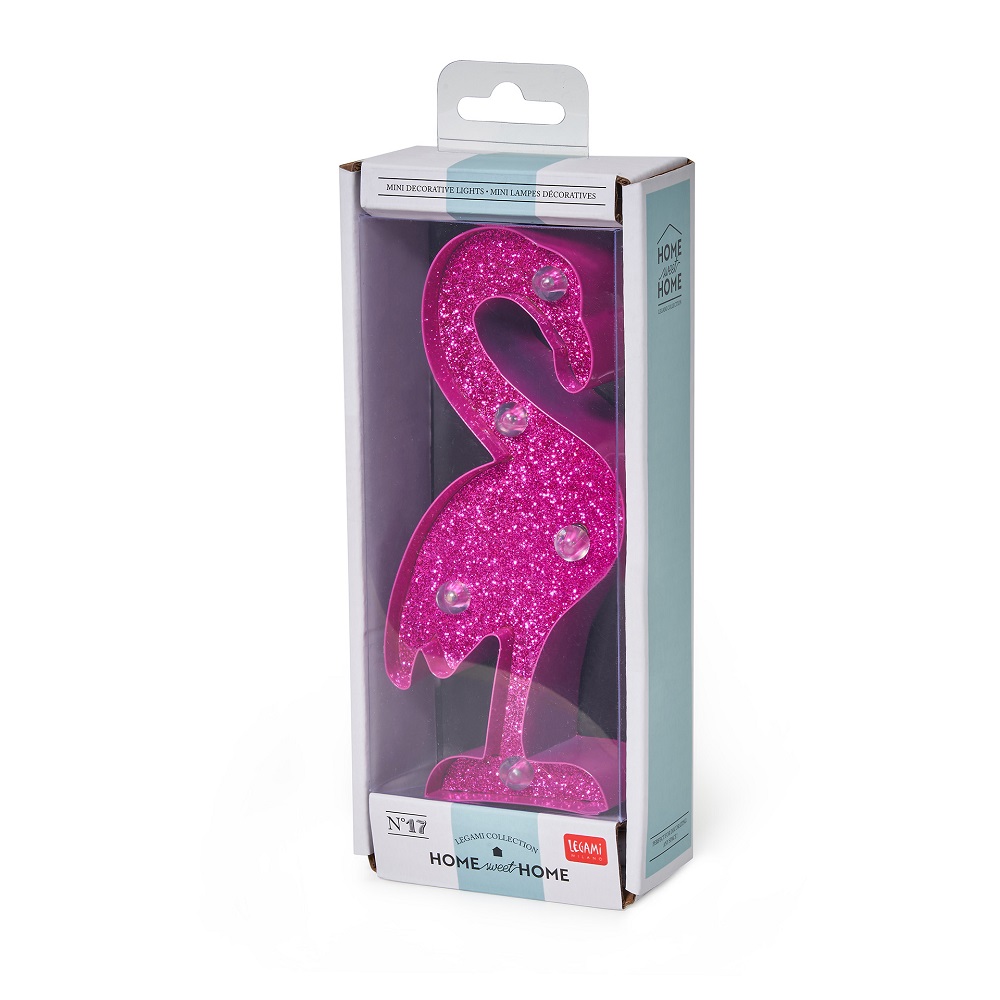 Mini Decorative Lights, Flamingo with glitter - 2