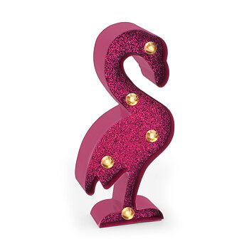 Mini Decorative Lights, Flamingo with glitter