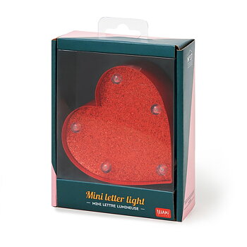 Mini Decorative Lights, Heart with glitter