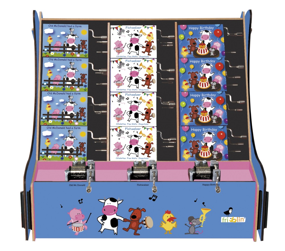 Speldosor, Art & Music Box-display, Kids, Bordsdisplay med 36 st.+3 st. demo.