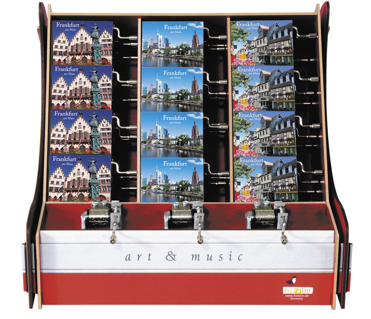 Speldosor, Art & Music Box-display, Frankfurt am Main, Bordsdisplay med 36 st.+3 st. demo., TEMA-produkt