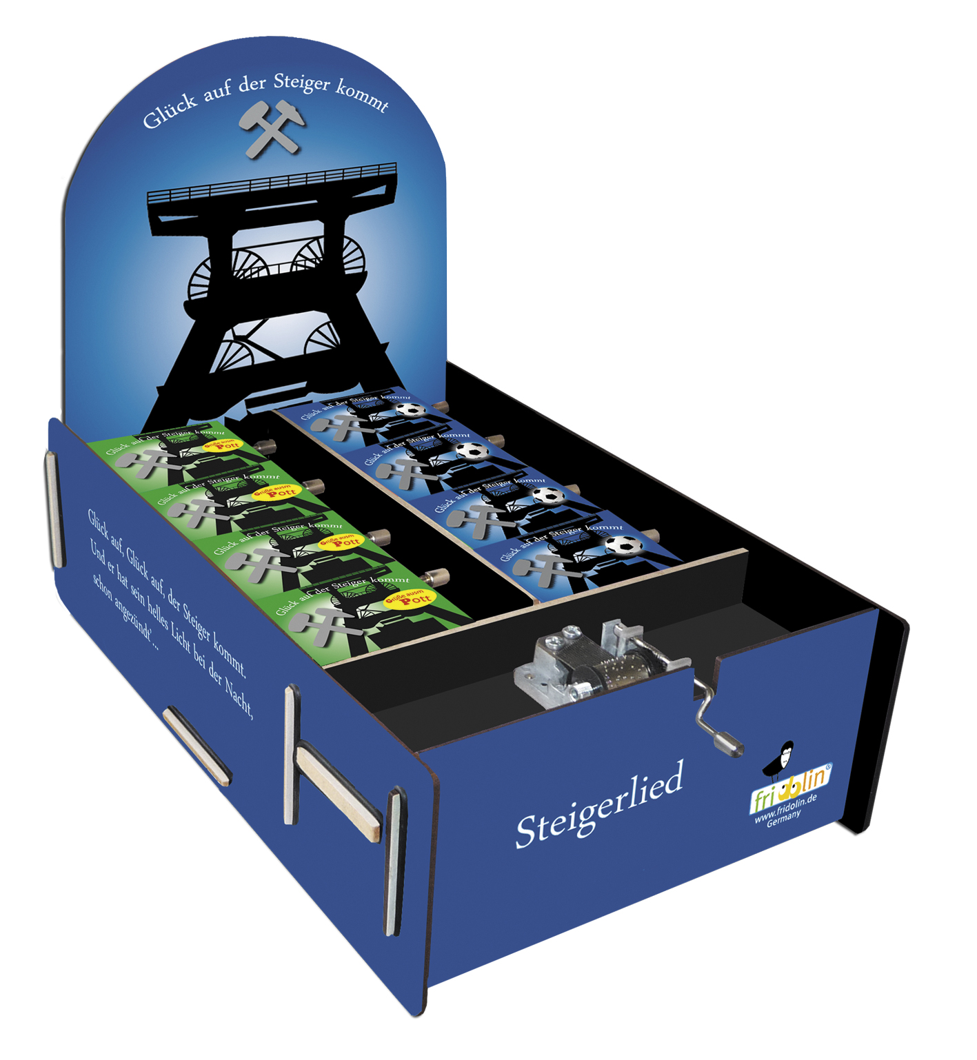 Speldosor, Art & Music Box-display, Steigerlied, Bordsdisplay med 16 st.+1 st. demo., TEMA-produkt