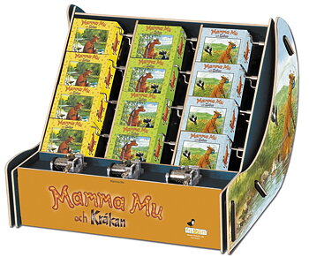 Speldosor, Art & Music Box-display, Mamma Mu, Bordsdisplay med 36 st.+1 st. demo.