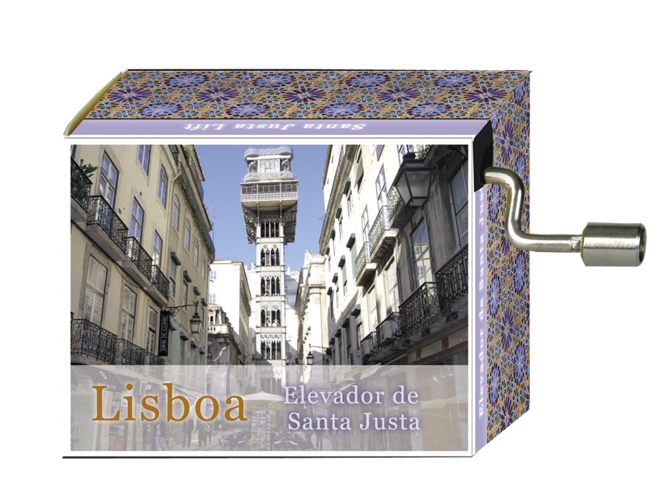Spilledåse, Santa Justa lift/Für Elise, Old Lissabon TEMA-produkt