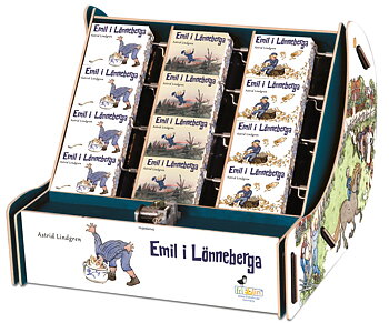 Speldosor, Art & Music Box-display, Emil i Lönneberga, Bordsdisplay med 36 st.+1 st. demo.