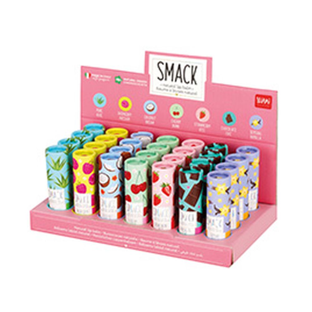 Tom display för Natural lip balm, Smack, läppbalsam/cerat