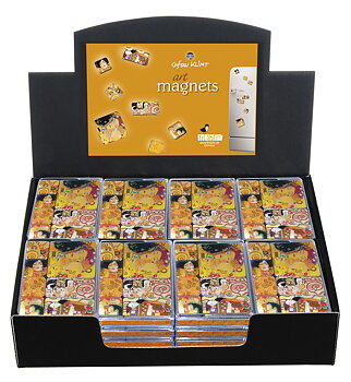 Magneter i ask, Gustav Klimt, Bordsdisplay med 24 askar, TEMA-produkt
