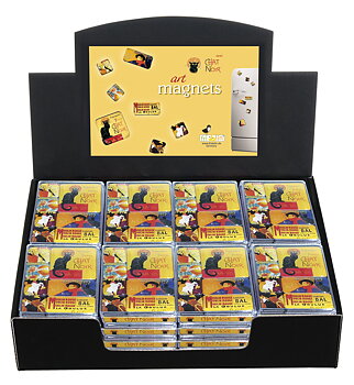 Magneter i ask, Chat Noir, Steinlen, Bordsdisplay med 24 askar, TEMA-produkt