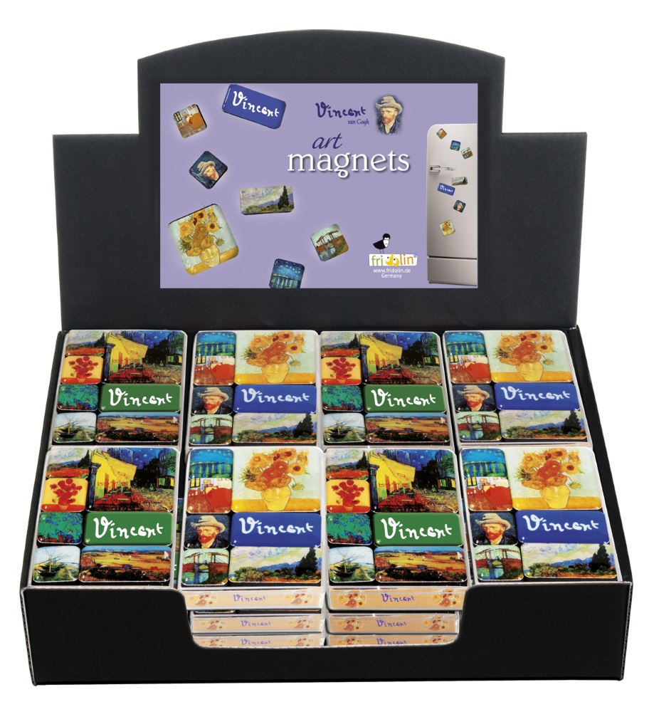 Magneter i ask, Vincent van Gogh, Bordsdisplay med 24 askar, TEMA-produkt