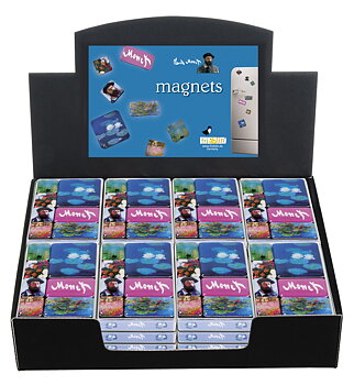 Magneter i ask, Claude Monet, Bordsdisplay med 24 askar, TEMA-produkt