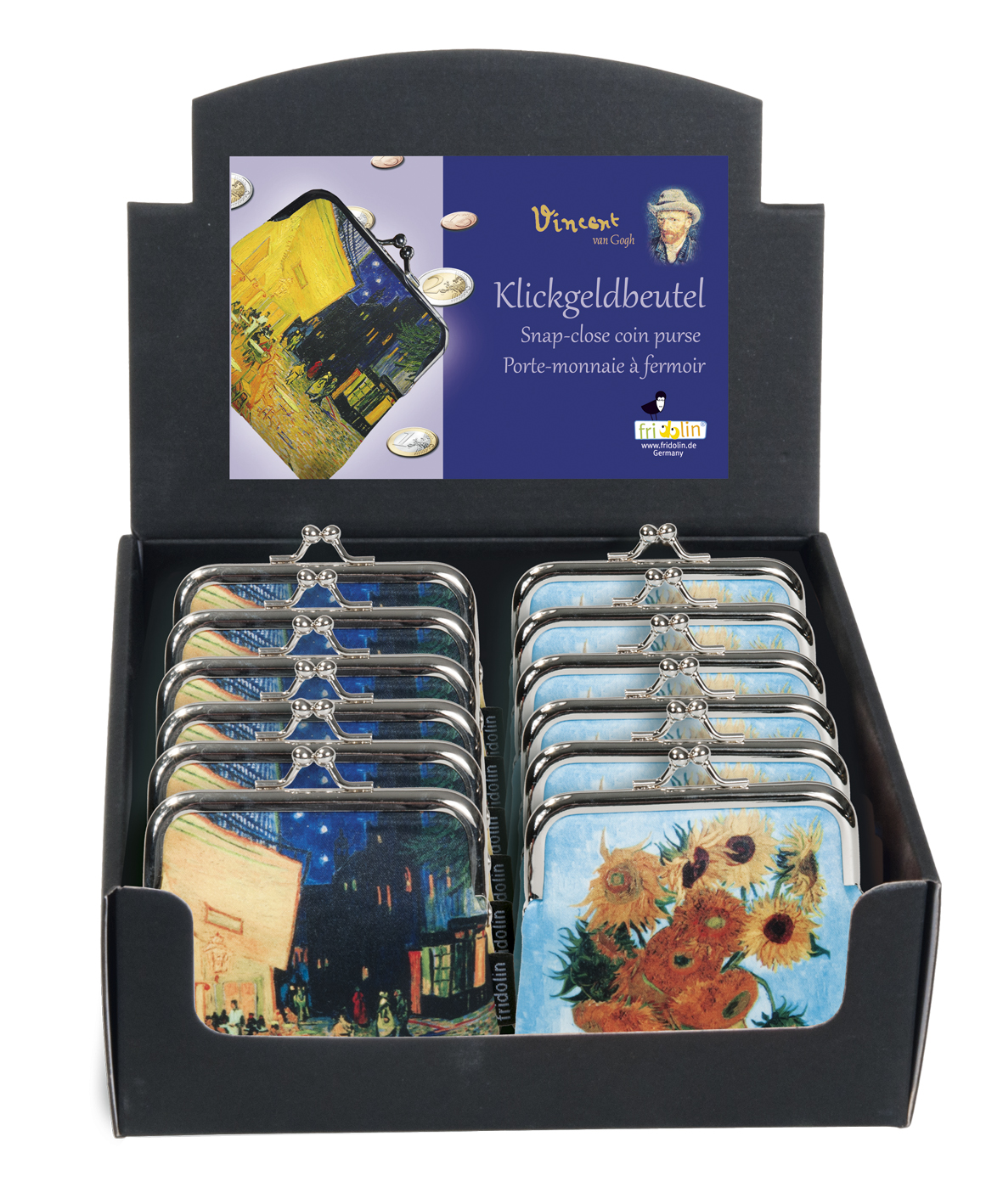 Portmonnäer, Vincent van Gogh, Bordsdisplay med 12 st., TEMA-produkt